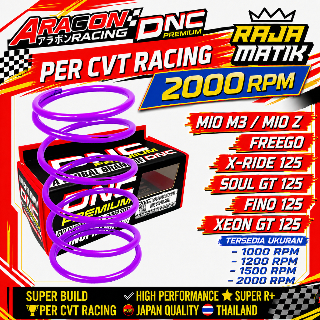 DNC Racing 2000RPM CVT Spring Mio M3 Mio Z Freego X-Ride 125 Enteng Pull CVT Racing NAD Spring