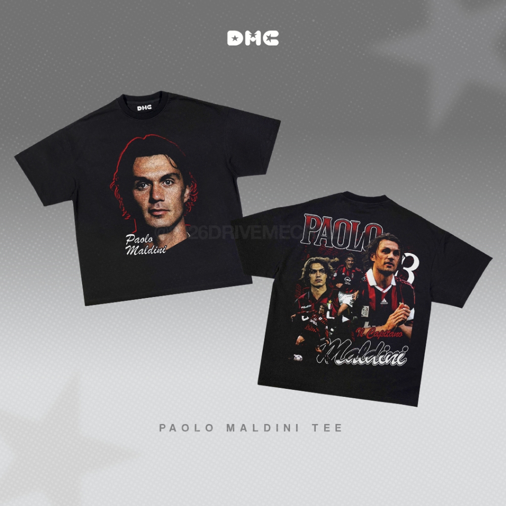 DMC Paolo Maldini Classic AC Milan Soccer เสื้อยืดขนาดใหญ่