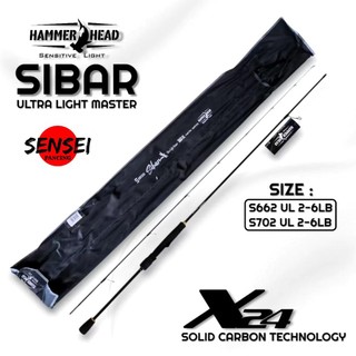 Joran Pancing Spinning UL HAMMERHEAD SIBAR Ultralight X24 Solid Carbon 198cm & 210cm 2-6Lb