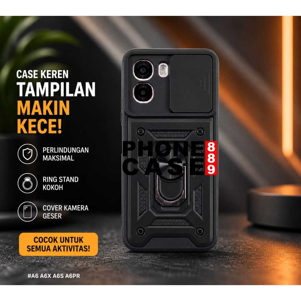 OPPO A6X OPPO A6X PRO OPPO A6T CASE ROBOT CASE TRANSFORMER SLIDE RING BLACK เท่านั้น CASE OPPO A6X O