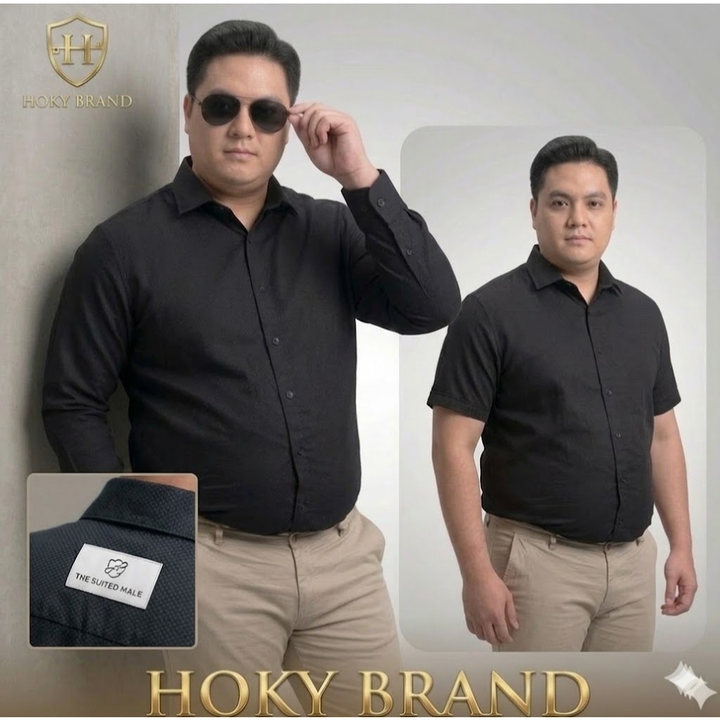 KEMEJA LUCKY BRAND - เสื้อทํางานผ้าฝ้ายจัมโบ้พื้นฐานของผู้ชายแขนยาวเสื้ออย่างเป็นทางการ Clean Look C