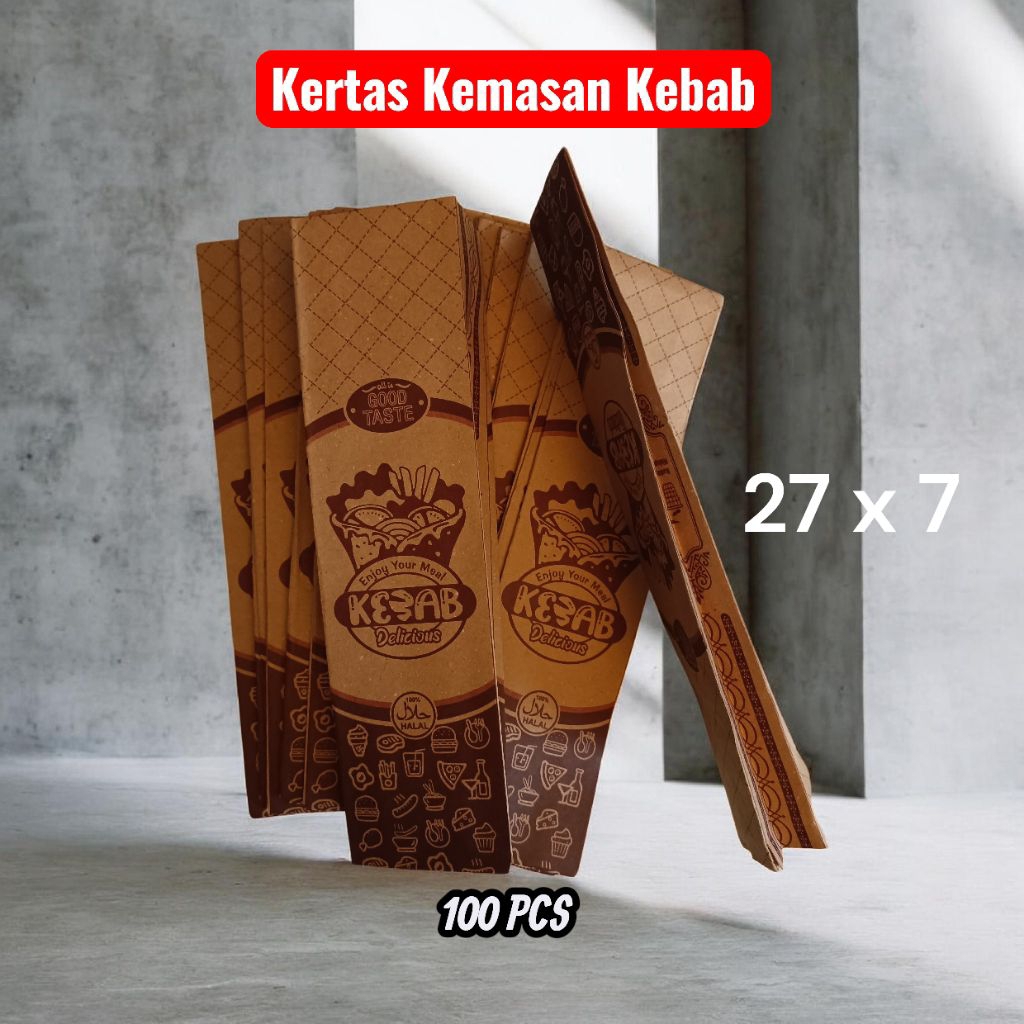 แพ็ค ECONOMIC KEBAB 100 ชิ้น 26X7 ซม. สีน้ําตาล KRAFT