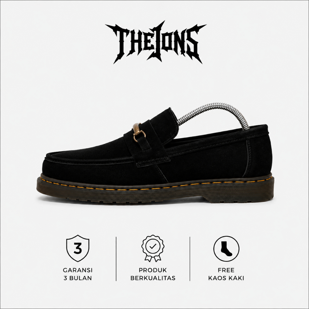 THEJONS Suede Ring Shoes Mens Black Suede Loafer Mens Anti-Slip Suede Loafer - THEJONS
