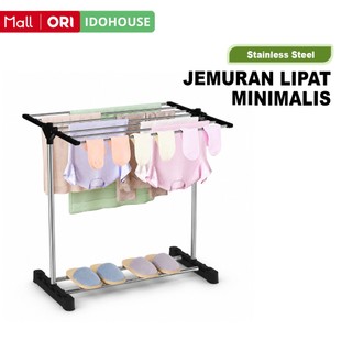 [Hot Sale]Rak Jemuran Lipat Handuk Pakaian Sepatu Stainlees/Gantungan Pengering Baju Bayi - B01B