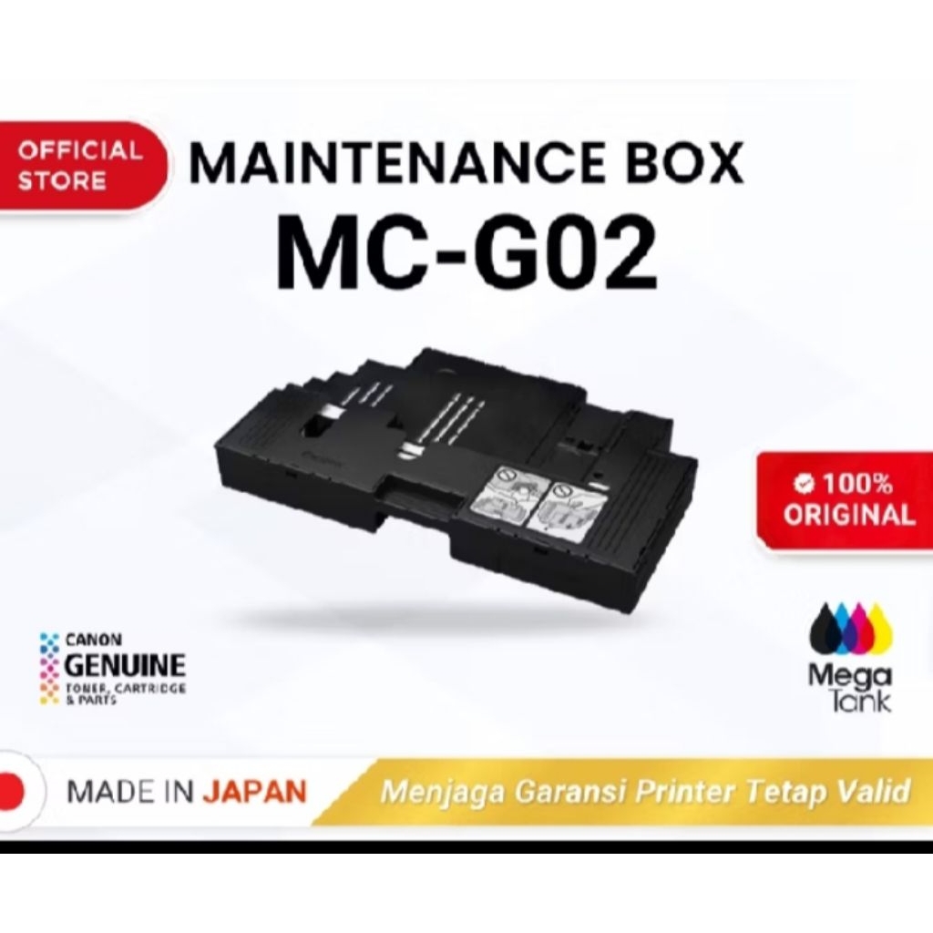 กล่องบํารุงรักษา CANON MC-G02 ดั้งเดิมสําหรับเครื่องพิมพ์ G 1020, G 2020, G 3020, G 570, G 670