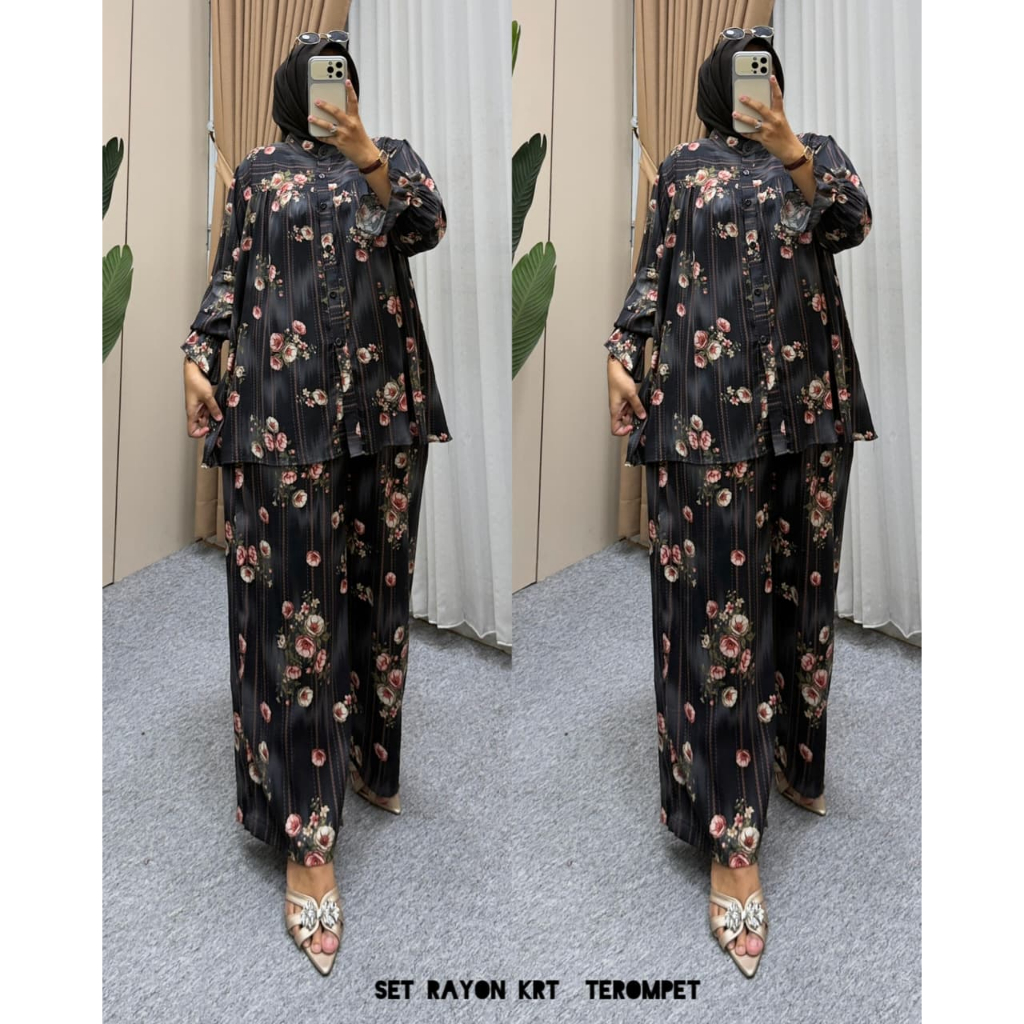 JAMIAH ORIGINAL TRUMPET HAND RAYON SET BY JR FASHION