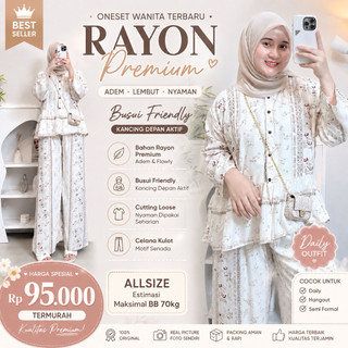 ONESET WANITA TERBARU - Setelan Wanita Rayon Premium Terbaru Busui Friendly Adem Daily Outfit