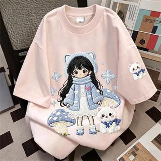 MOONANA Kaos Wanita Adem Daily Trendy Korean Style T-Shirt Cewe Dewasa Lengan Pendek SLNDXMO053