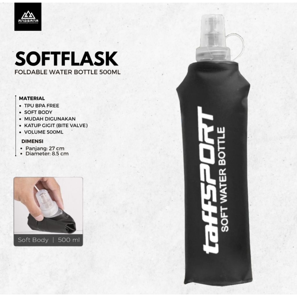 SOFTFLSK ขวดน้ําดื่มแบบพับได้ 500ml