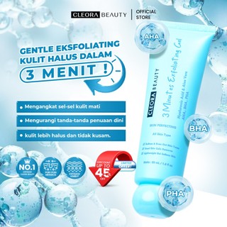 [SPESIAL OFFER] Cleora Beauty 3 Minutes Exfoliating Gel 50g | Peeling Gel Membantu Mengangkat Kotoran & Sel Kulit Mati Mencerahkan Muka Skincare Exfoliasi Wajah Penghilang Dark Spot Wanita Pria Eksfoliasi Muka Kusam Komedo Gradakan AHA BHA PHA Niacinamide