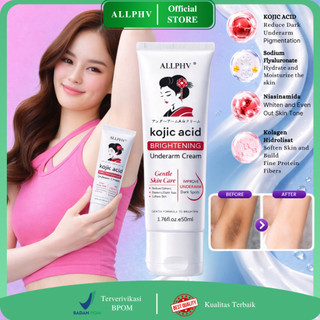 Allphv Krim Pemutih Ketiak Kojic Acid Brightening Underarm Krim Pencerah Ketiak Hitam dengan Kojic Acid
