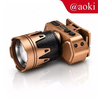 Senter Kepala Super Terang Design Modern AOKI Senter Kepala PyroDrake | Bisa Menyulut Api | Sensor Gerak | 3 Warna Cahaya | USB Recharge 3705X 2500Lumen AK-3705X