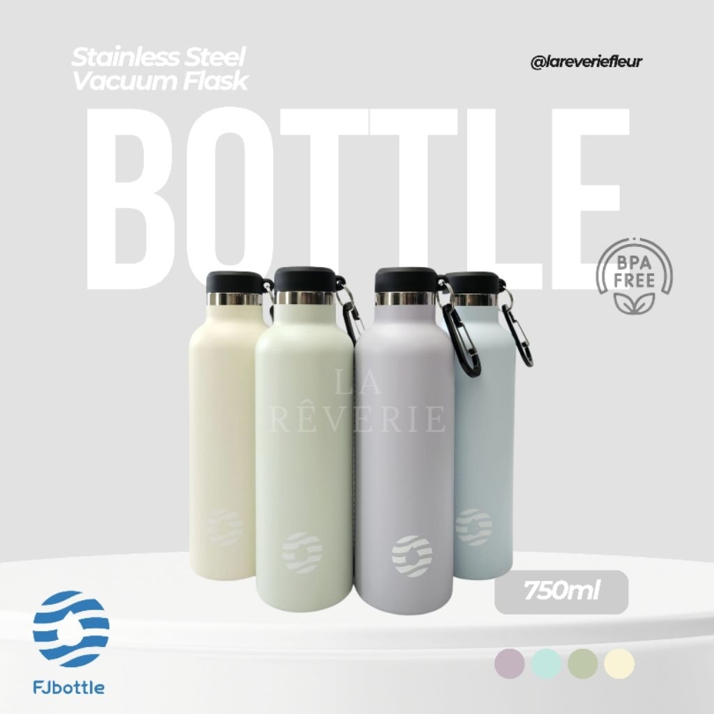 FJBOTTLE - กระติกน้ําร้อนสแตนเลสขนาด 750 มล. ขวดน้ําดื่มแก้วกีฬา SUS 304