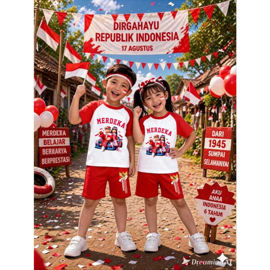 AS_STORE99 - R0BLOX INDEPENDENCE CHILDRENS SUIT / LATEST EDITION RAGLAN T-SHIRT SUIT FOR 81TH INDONE