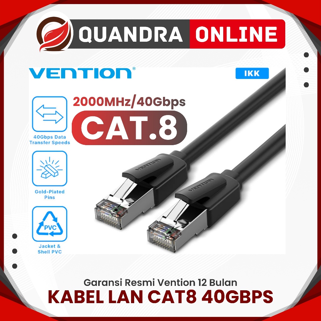 Vention Lan Cable Cat8 40Gbps RJ45 SFTP Gigabit Cat 8 Gaming Patch Ethernet
