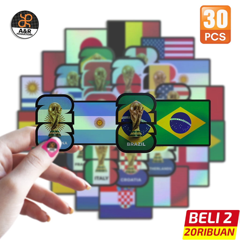 2026 สติกเกอร์โฮโลแกรมฟุตบอลโลก Participants 30 ชิ้น | ฟุตบอลฟุตบอลโลกกันน้ําไวนิลแล็ปท็อปรถจักรยานยนต์หมวกกันน็อคสติ๊กเกอร์