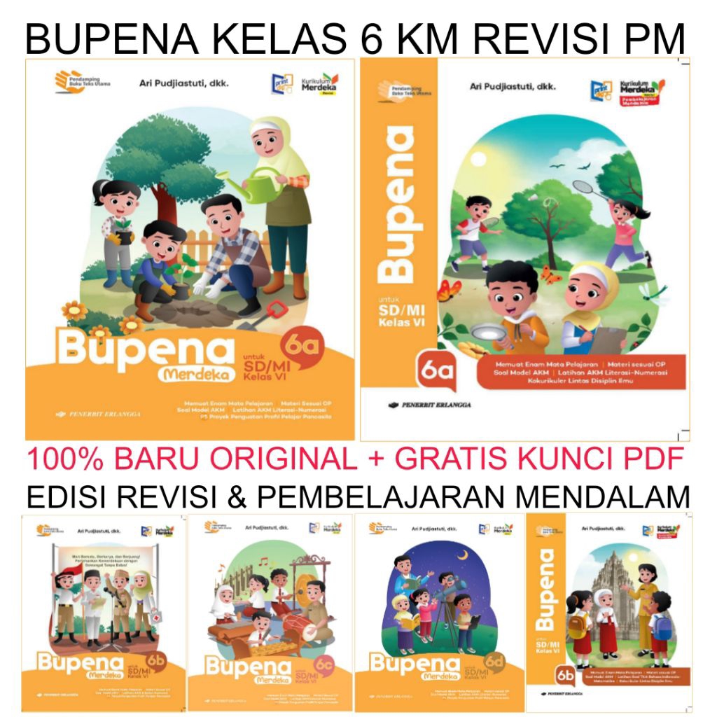 Bupena 6A 6B Class 6 Semestes 2 เล่ม 6C c และ 6D Revised Edition Deep Learning Erlangga สํานักพิมพ์