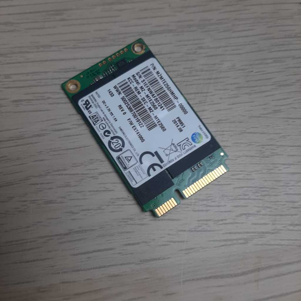 SSD MSATA SAMSUNG SSD MZMTE256HMHP 256 สื่อจัดเก็บข้อมูล 256GB แล็ปท็อปมือสอง