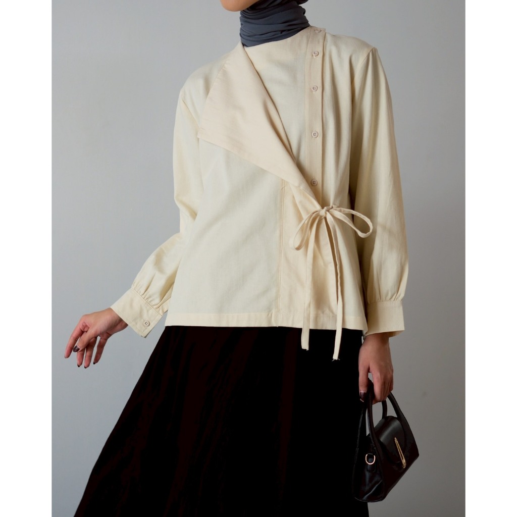 เสื้อ KEMEJA Myrubylicious KAVYA | HANAMI LONG-SLEEVED LINEN SHIRT | เสื้อเชิ้ตผู้หญิง