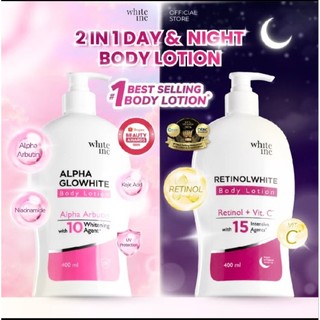 [ BUNDLING ] PAKET BODY LOTION WHITE INC ALPHA GLOW (SIANG) +RETINOL BODY LOTION (MALAM)