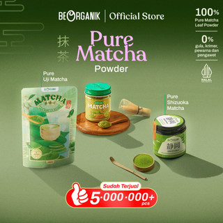 BEORGANIK PURE MATCHA POWDER / BUBUK MATCHA ORGANIK MURNI UJI MATCHA / SHIZUOKA MATCHA JEPANG
