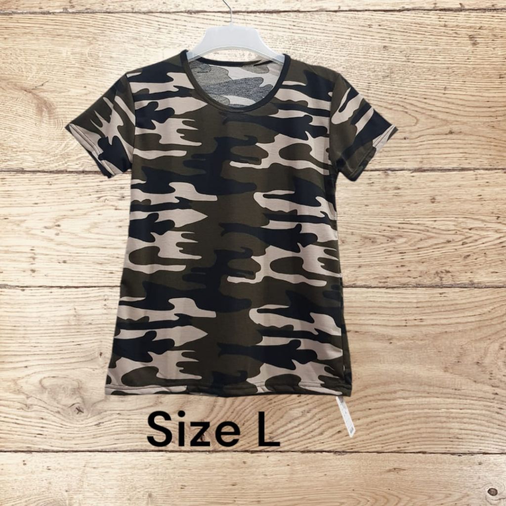 เสื้อยืดลายพราง ARMY ผู้หญิง เสื้อ ARMY แขนสั้น SIZE ML-XL