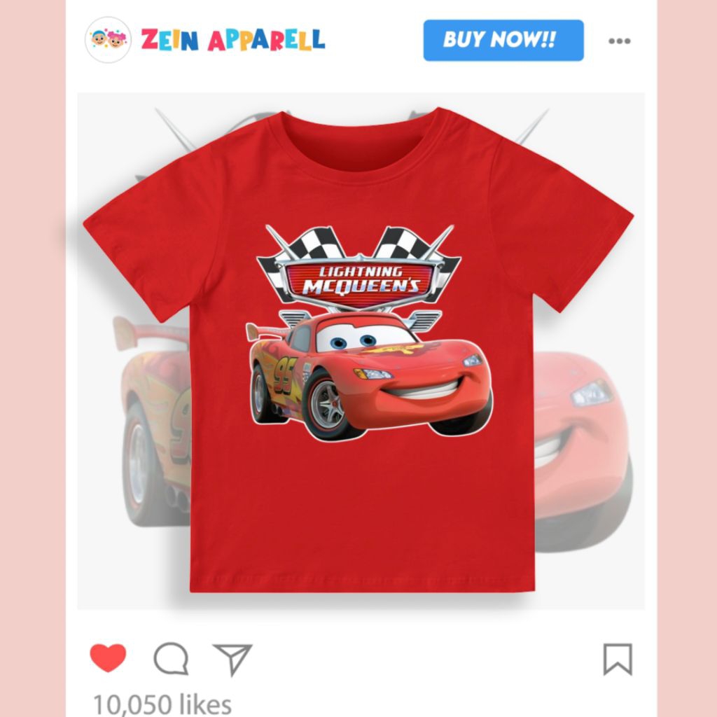 ล่าสุด Cars McQueen Boys Girls Fashion Tops - McQueen Cars เสื้อยืดเด็กชื่อฟรี