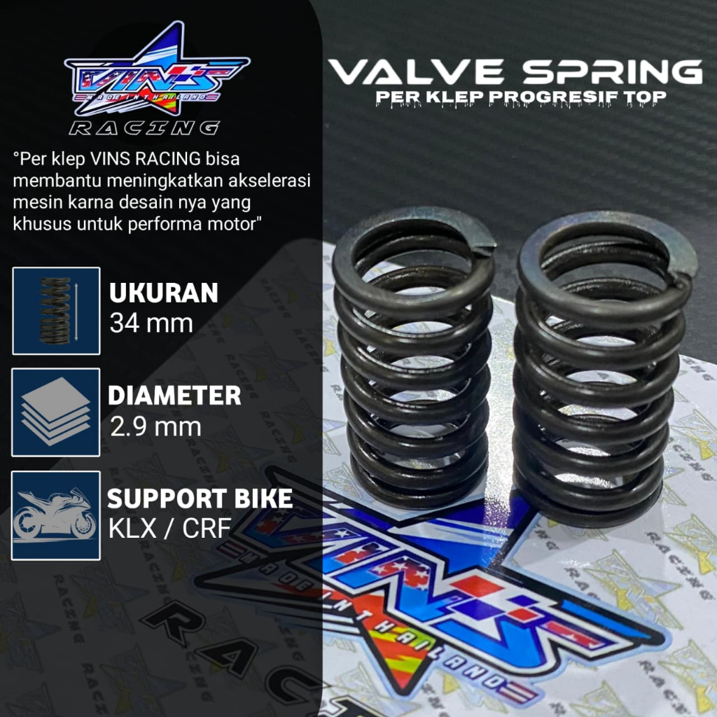 วาล์วเดิมฤดูใบไม้ผลิ 34 มม.CRF KLX 150 D-Tracker 150 CRF150 L Verza Original VINS RACING WIN55