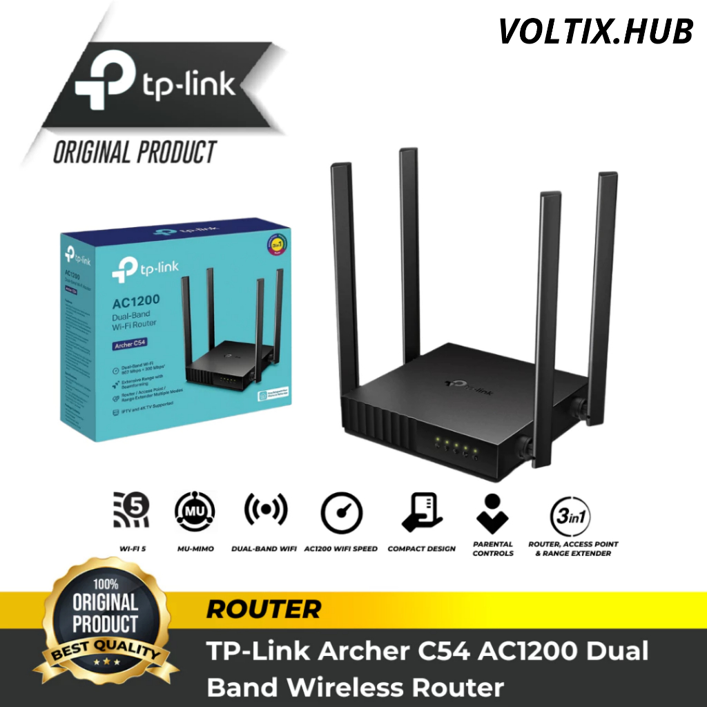 TP-Link Archer C54 AC1200 เราเตอร์ไร้สายดูอัลแบนด์ Wifi TP Link C54 ต้นฉบับอย่างเป็นทางการ