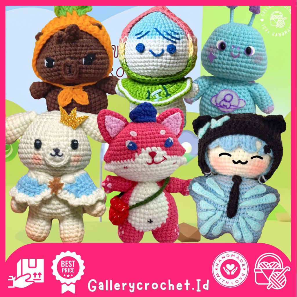 GANTUNGAN DMD พวงกุญแจถักมาสคอต | พวงกุญแจ amigurumi DMD มาสคอตขนาดใหญ่