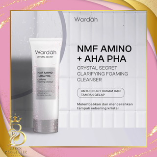 Wardah Crystal Secret (100 ml)  NMF Amino + AHA PHA Clarifying Foaming Cleanser/ Sabun Cuci Muka Mencerahkan & Melembabkan