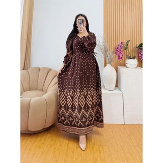Gamis Chibi Tara Mahogany Semi Jumbo Lengan Panjang Busui Resleting Depan Ld 115cm Terbaru 2026