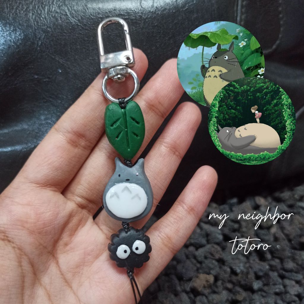 พวงกุญแจดินเหนียว ghibli ทําด้วยมือ