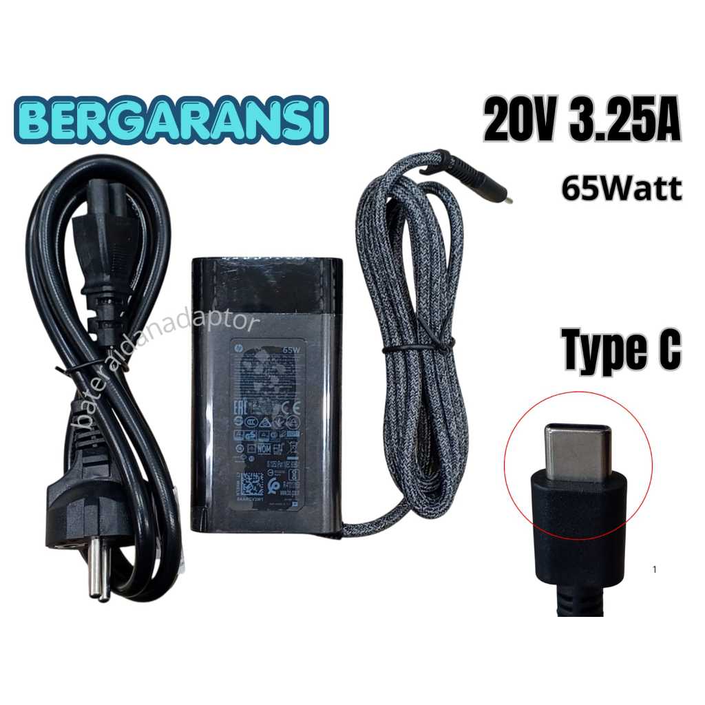 HP AC ADAPTER ELITEBOOK X360 1040 G6 G7 G8 830 G5/3WQ17EC M54350-001 TPN-LA22 TPN-LA12 / 20V 3.25A 6