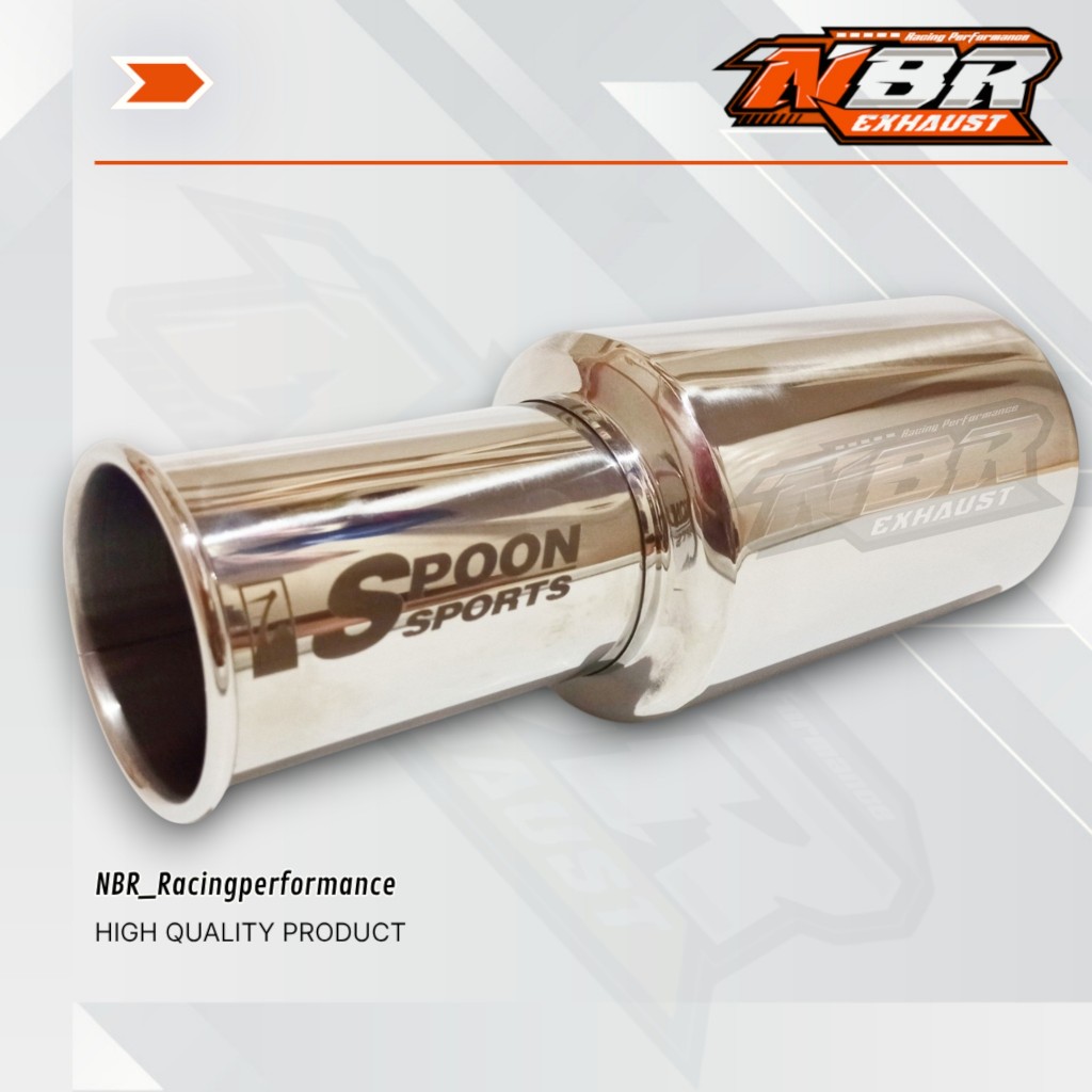 SPOON SPORTS Racing Car Exhaust Bass Sound Stainless Steel Out 3inch Universal สําหรับรถยนต์ทุกประเภท