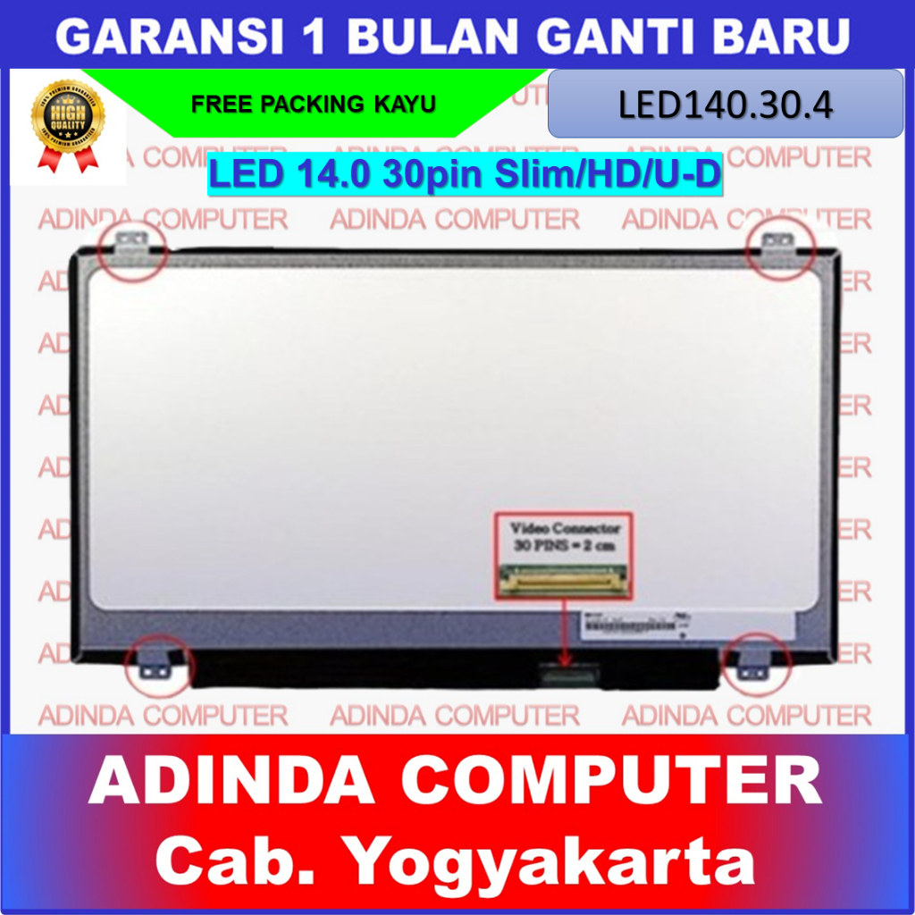 LCD LED Asus 14 นิ้ว Slim 30 pin HD Top Bottom Bolt AB/Up Down U-D