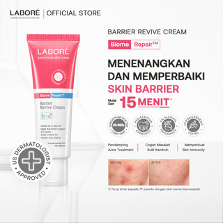 LABORE Barrier Revive Cream BiomeRepair 100ml 50ml 10ml Dermalab Revolutionaire Sensitive Skin Care - Skincare Moisturizer Melembabkan Kulit Pelembab Wajah Memperbaiki Skin Barrier Prebiotics Probiotics Postbiotics 7 Signs 7 Tanda Skin Barrier