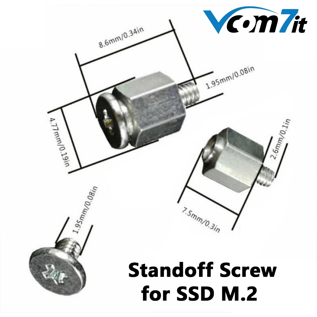 NVMe M.2 SATA SSD Standoff Bolt Screw Nut ขนาด M2 x 3mm