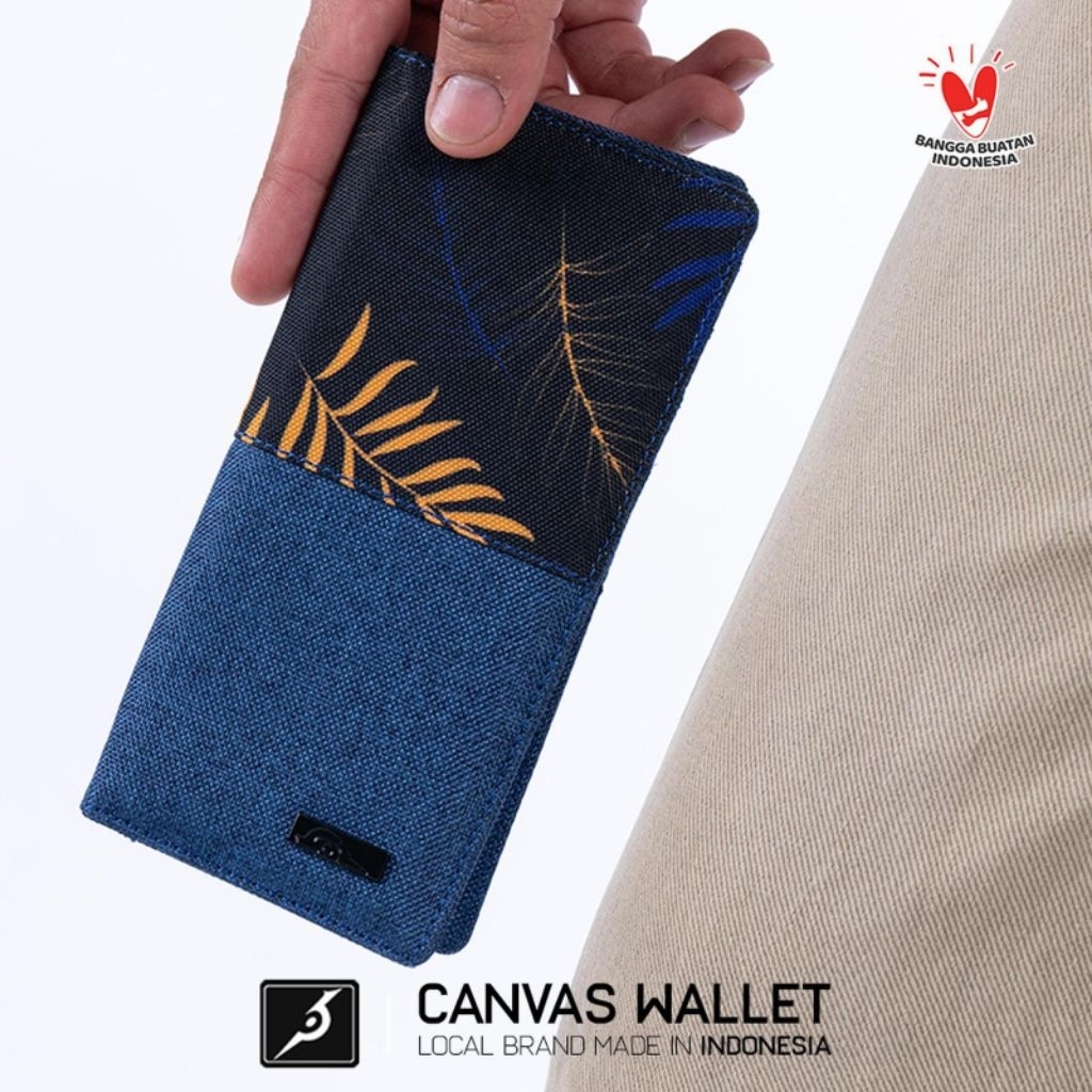 JFR Gau Wallet - กระเป๋าสตางค์ผ้าใบผู้ชาย JP89 - BLUE New Original