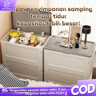 Kotak Penyimpanan Dengan Roda - Kedap Udara, Flip-Top & Bisa Dilipat untuk Pakaian, Selimut, Mainan