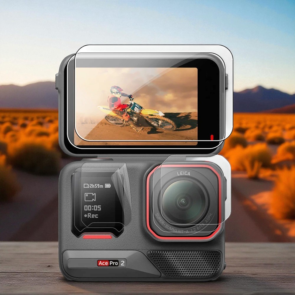 FARAJI ฟิล์มกันรอยกระจกนิรภัย 2.5D Curve Insta360 Ace Pro2 - FR-26 - โปร่งใส