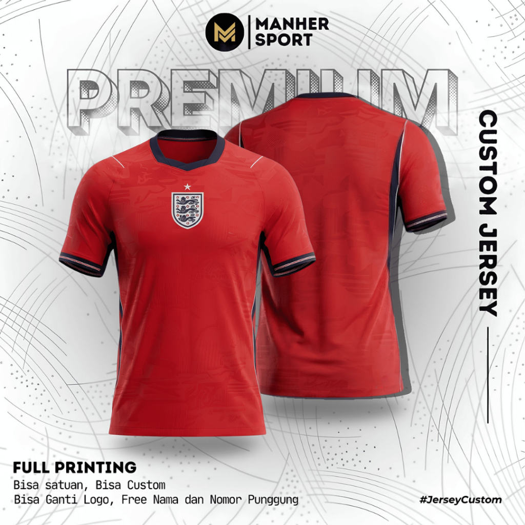 ENGLAND ENGLAND 2026 HOME JERSEY FULL PRINTING