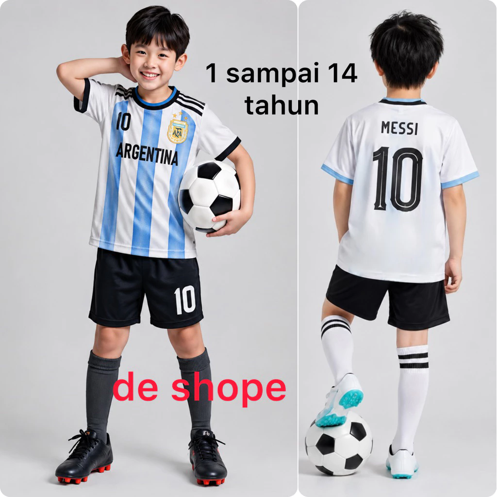 อาร์เจนติน่า เสื้อฟุตบอลเด็กชุด 1-14 ปีมินิฟุตบอลฟุตซอล เสื้อเจอร์ซีย์ 2026 ฟุตบอลโลกประเทศเสื้อ