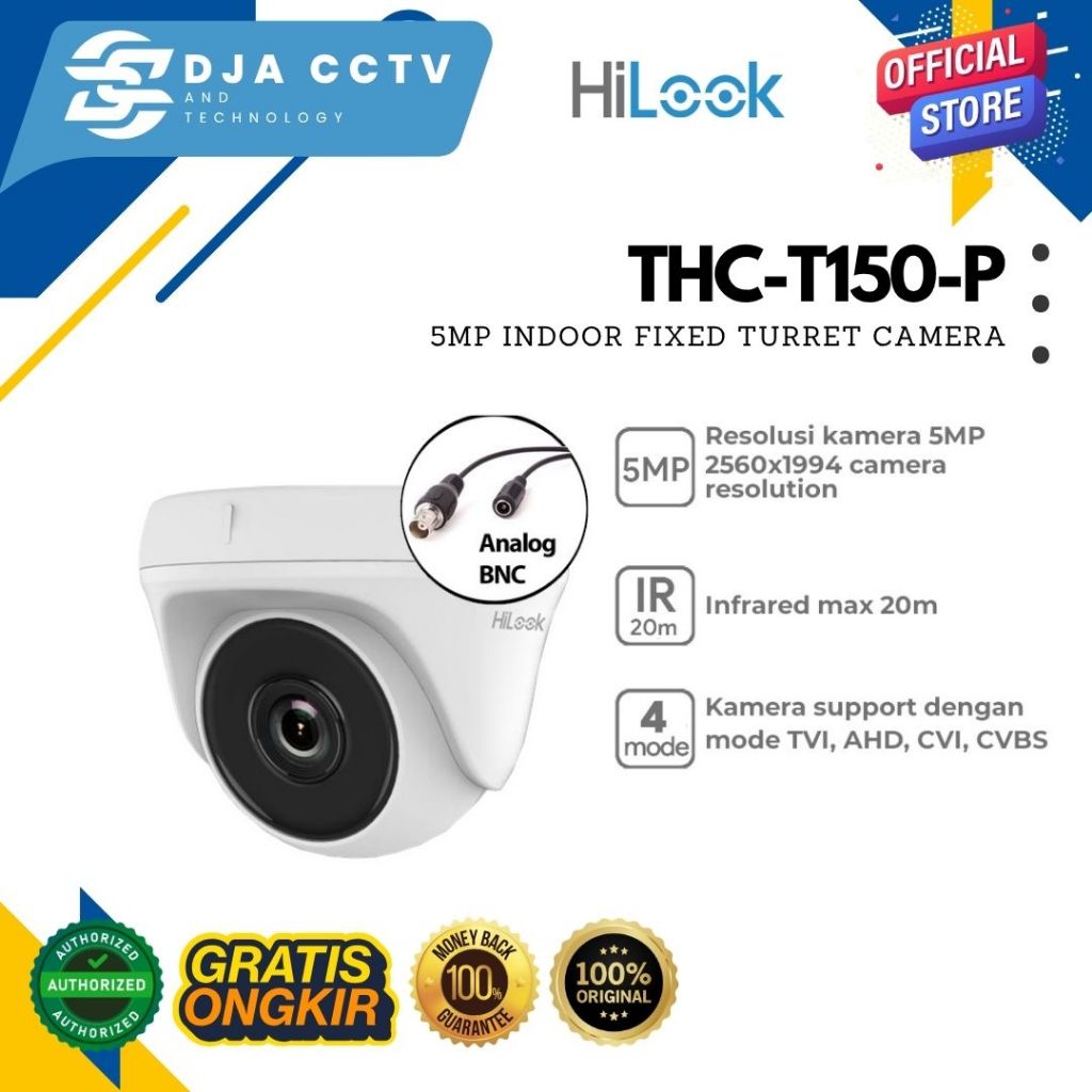 HILOOK THC-T150-P กล้องวงจรปิด 5MP กล้องในร่ม