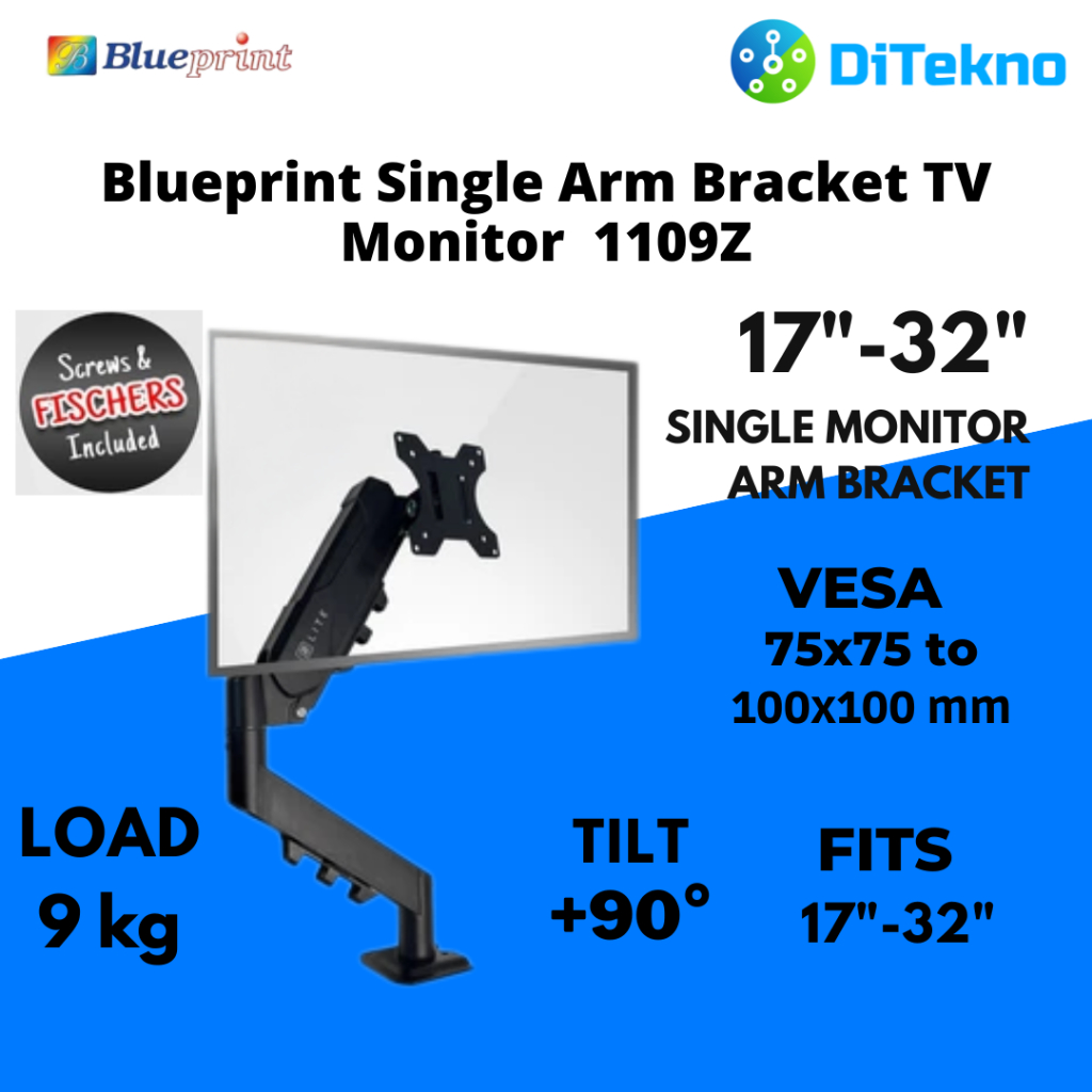 Blueprint Bracket TV Monitor LED LCD