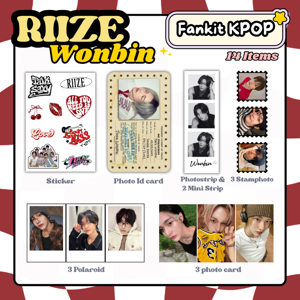 FANKIT KPOP RIZE 14 รายการ | กล่องของขวัญเคป๊อป | กระเช้า RIZE Kpop | FANKIT RIZE WONBIN