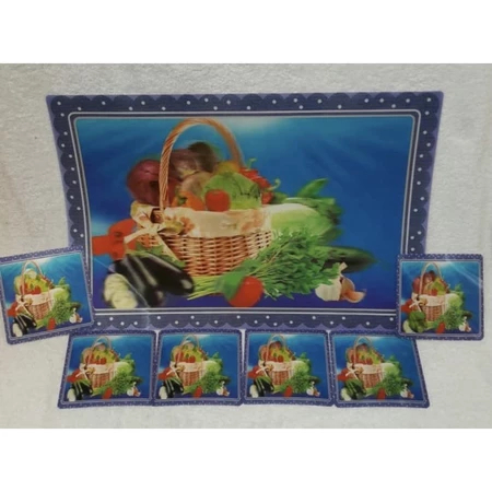 TSK 3D DINNER MAT RANDOM MOTIF / DINNER MAT / จานและจานรองแก้ว มีแผ่นรองจาน 3D 6 ชิ้น