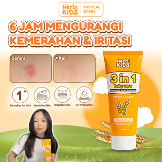 Herbikids - 3in1 Face And Body Lotion 100ml - Krim Pelembab dan Uv Protection