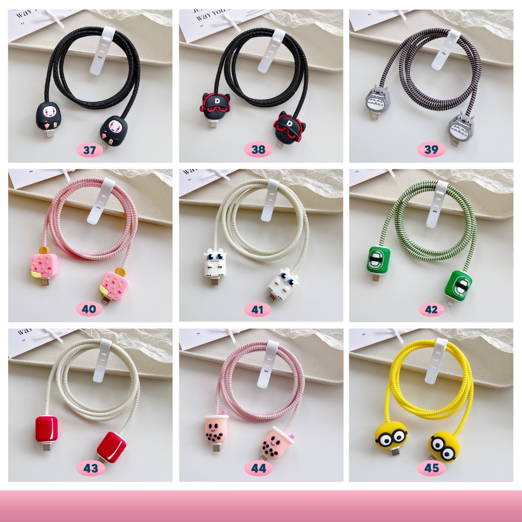 HP [PC] Charger Protector Data Cable Charger Protector Cute Dog Character Phone Case Protector