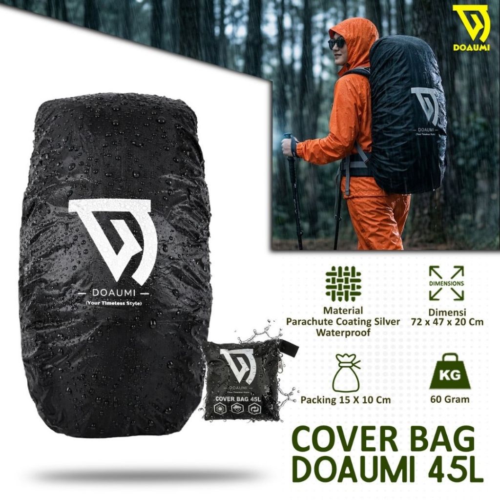 กระเป๋าใส่ผ้าคลุมกันฝน DOAUMI กันน้ํา 45L และ 60L กันน้ํา CARRIER BACKPACK PROTECTOR